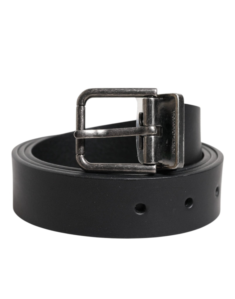 Dolce & Gabbana Black Classic Leather Metal Buckle Belt - Beyzy Store - Dolce & Gabbana