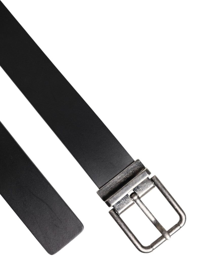 Dolce & Gabbana Black Classic Leather Metal Buckle Belt - Beyzy Store - Dolce & Gabbana