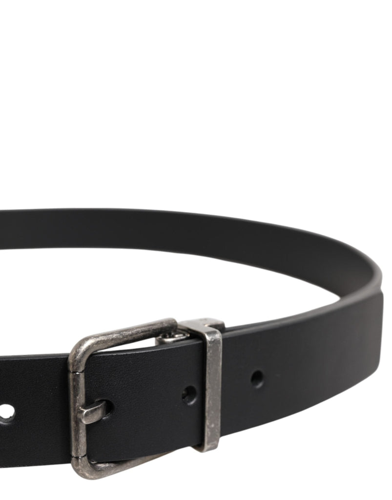 Dolce & Gabbana Black Classic Leather Metal Buckle Belt - Beyzy Store - Dolce & Gabbana