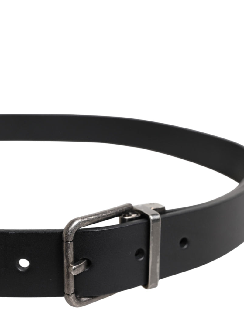 Dolce & Gabbana Black Classic Leather Metal Buckle Belt - Beyzy Store - Dolce & Gabbana