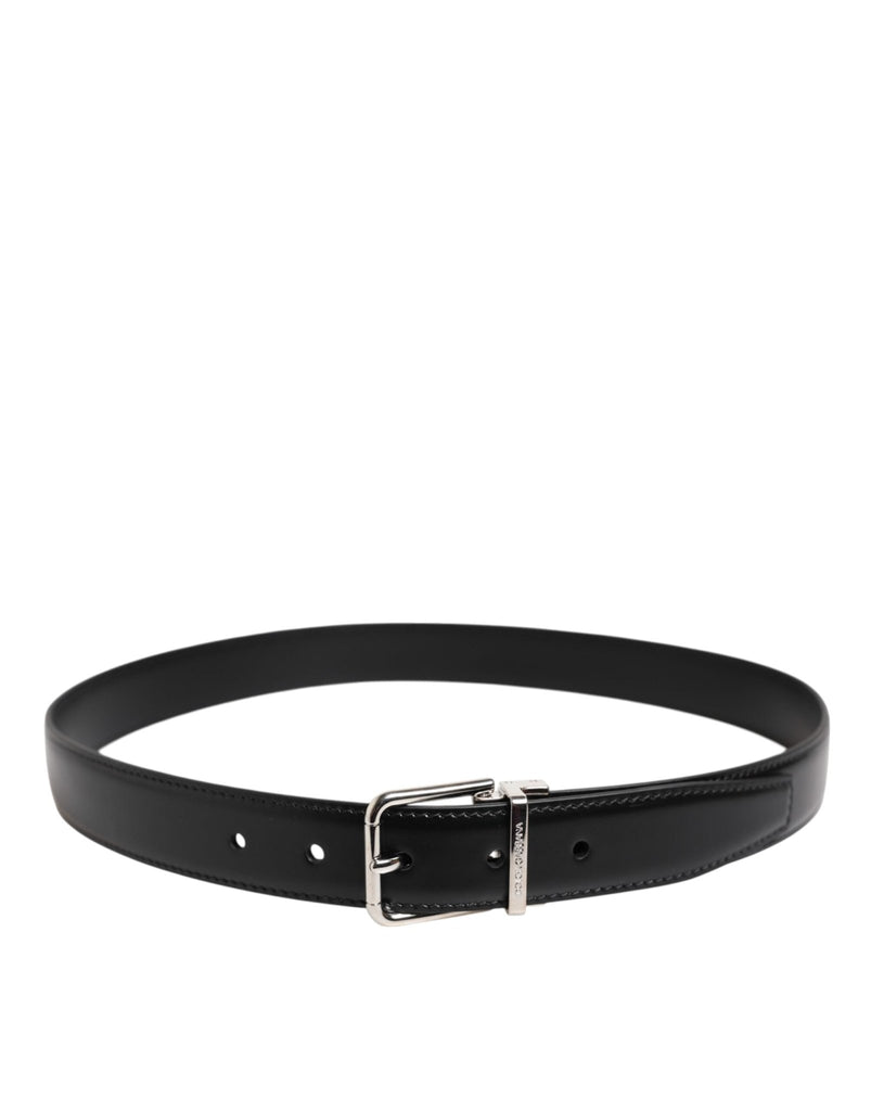 Dolce & Gabbana Black Classic Leather Metal Buckle Belt - Beyzy Store - Dolce & Gabbana