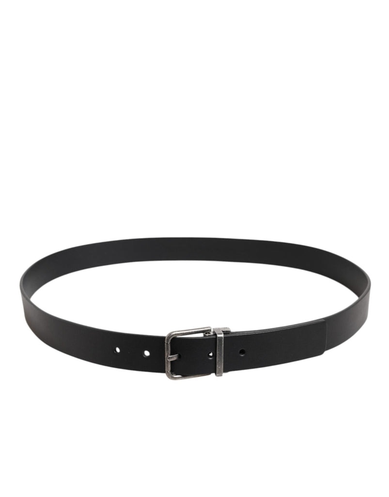 Dolce & Gabbana Black Classic Leather Metal Buckle Belt - Beyzy Store - Dolce & Gabbana