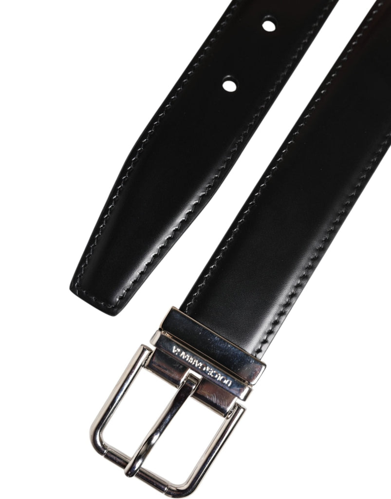 Dolce & Gabbana Black Classic Leather Metal Buckle Belt - Beyzy Store - Dolce & Gabbana
