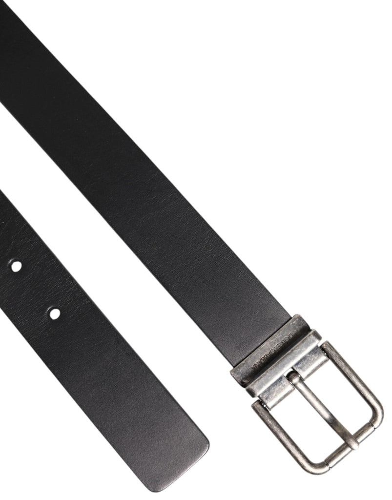 Dolce & Gabbana Black Classic Leather Metal Buckle Belt - Beyzy Store - Dolce & Gabbana