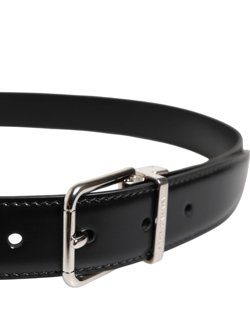 Dolce & Gabbana Black Classic Leather Metal Buckle Belt - Beyzy Store - Dolce & Gabbana