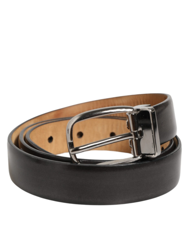 Dolce & Gabbana Black Classic Leather Silver - Tone Buckle Belt - Beyzy Store - Dolce & Gabbana