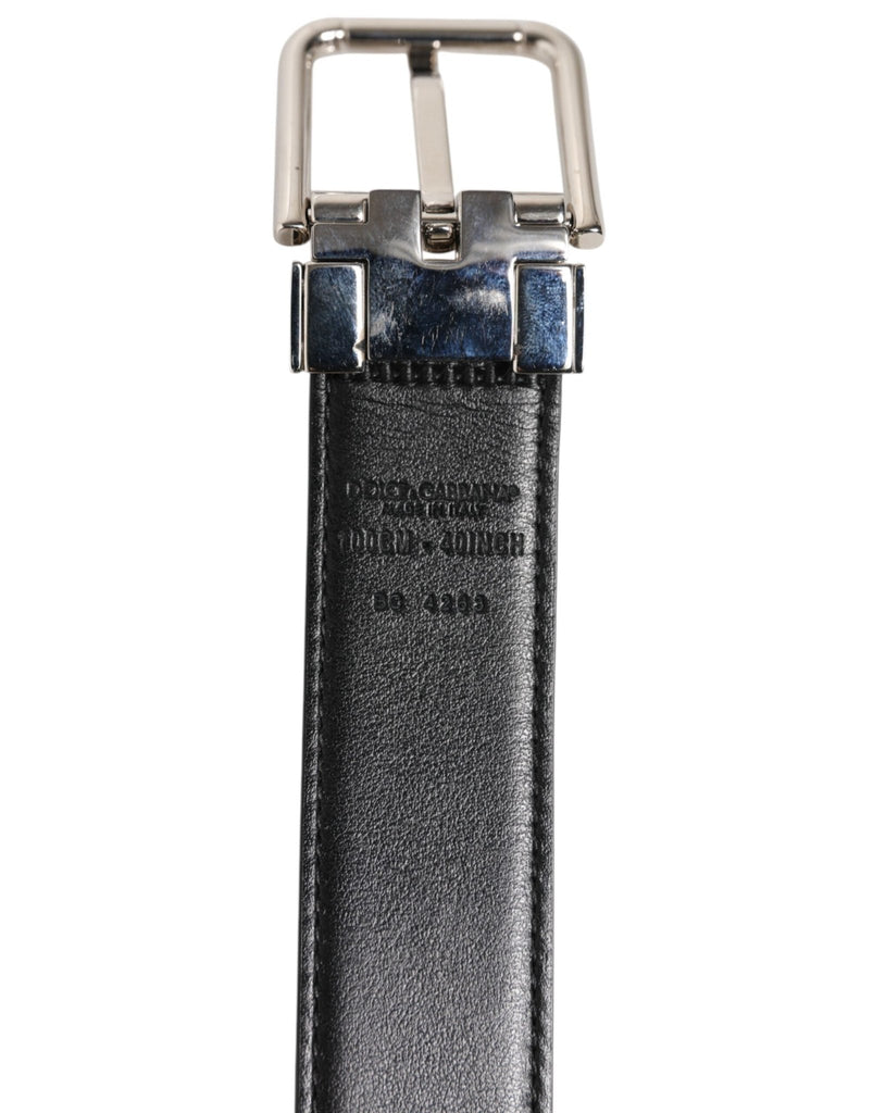 Dolce & Gabbana Black Classic Leather Silver Tone Buckle Belt - Beyzy Store - Dolce & Gabbana