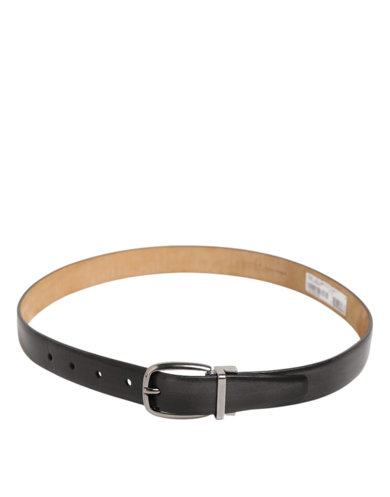 Dolce & Gabbana Black Classic Leather Silver - Tone Buckle Belt - Beyzy Store - Dolce & Gabbana