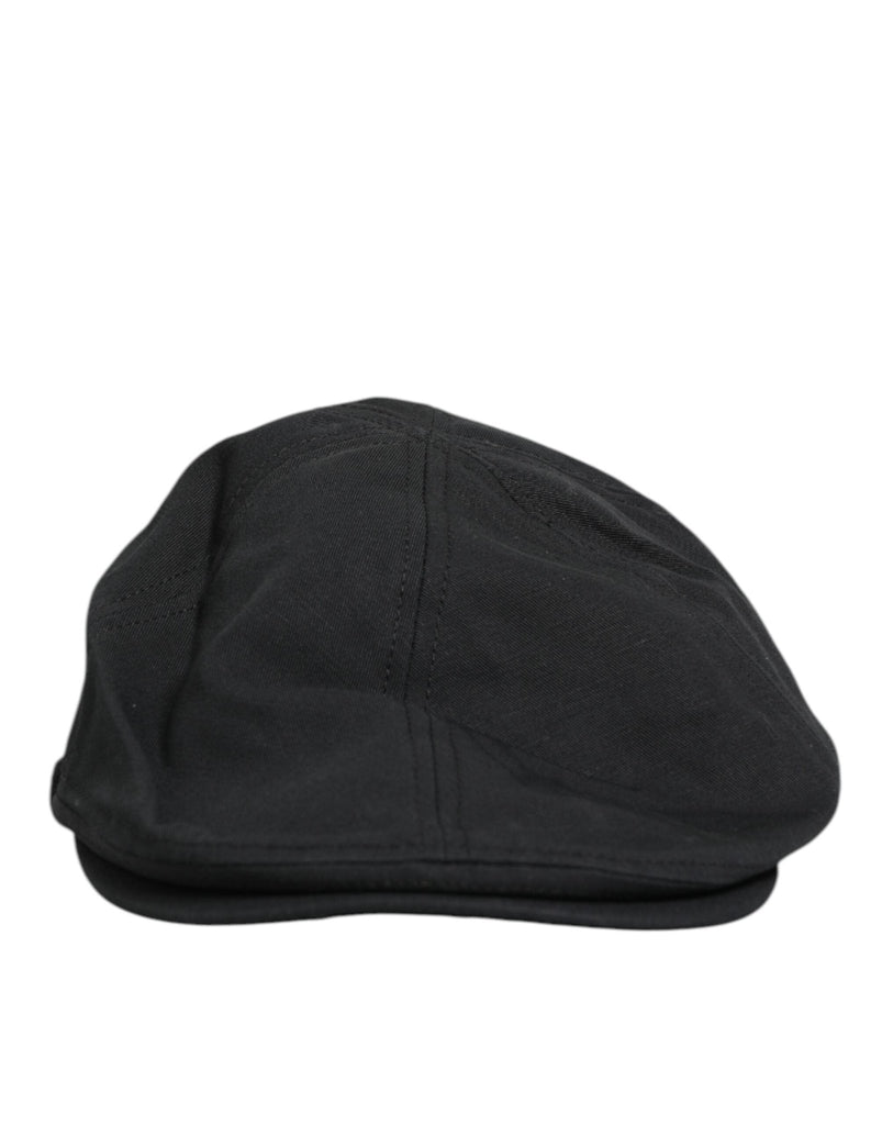 Dolce & Gabbana Black Cotton Blend Newsboy Men Cloth Cap Hat - Beyzy Store - Dolce & Gabbana
