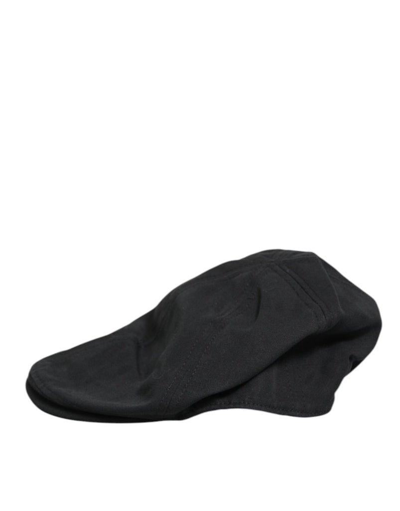Dolce & Gabbana Black Cotton Blend Newsboy Men Cloth Cap Hat - Beyzy Store - Dolce & Gabbana