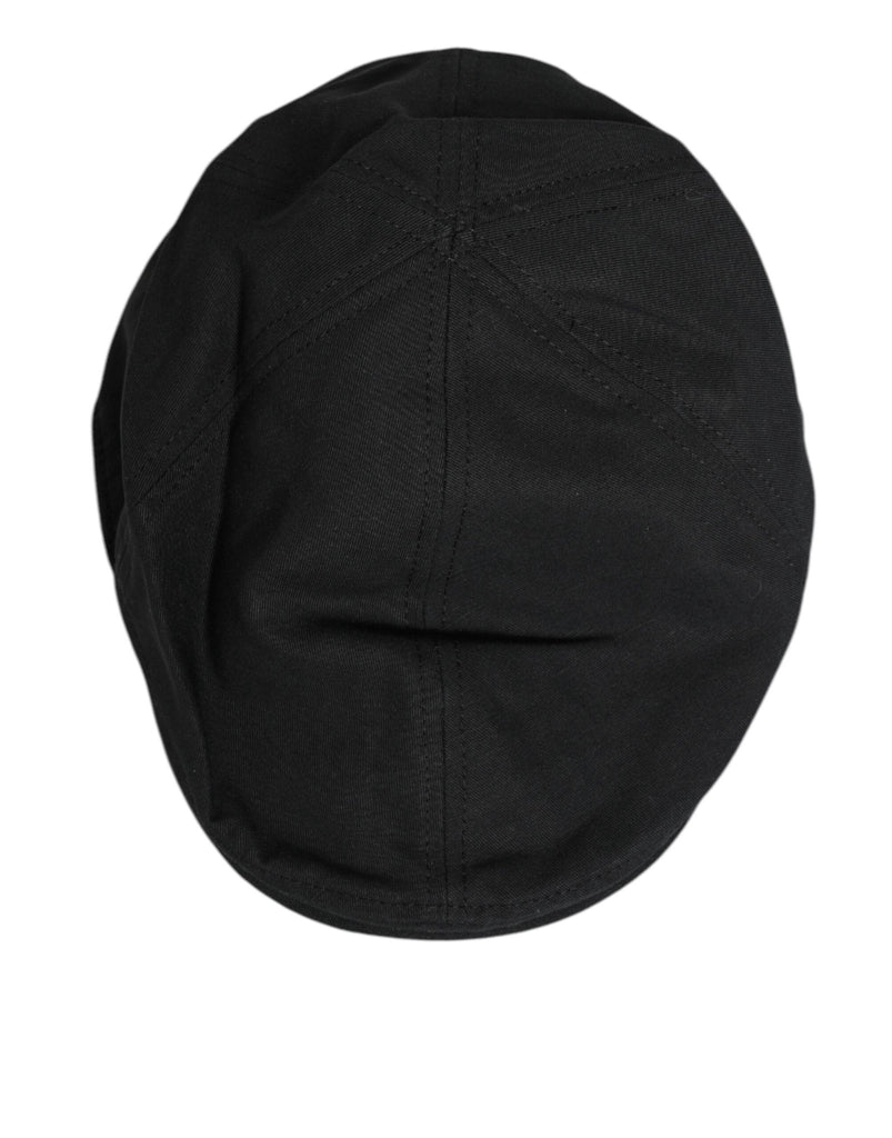 Dolce & Gabbana Black Cotton Blend Newsboy Men Cloth Cap Hat - Beyzy Store - Dolce & Gabbana