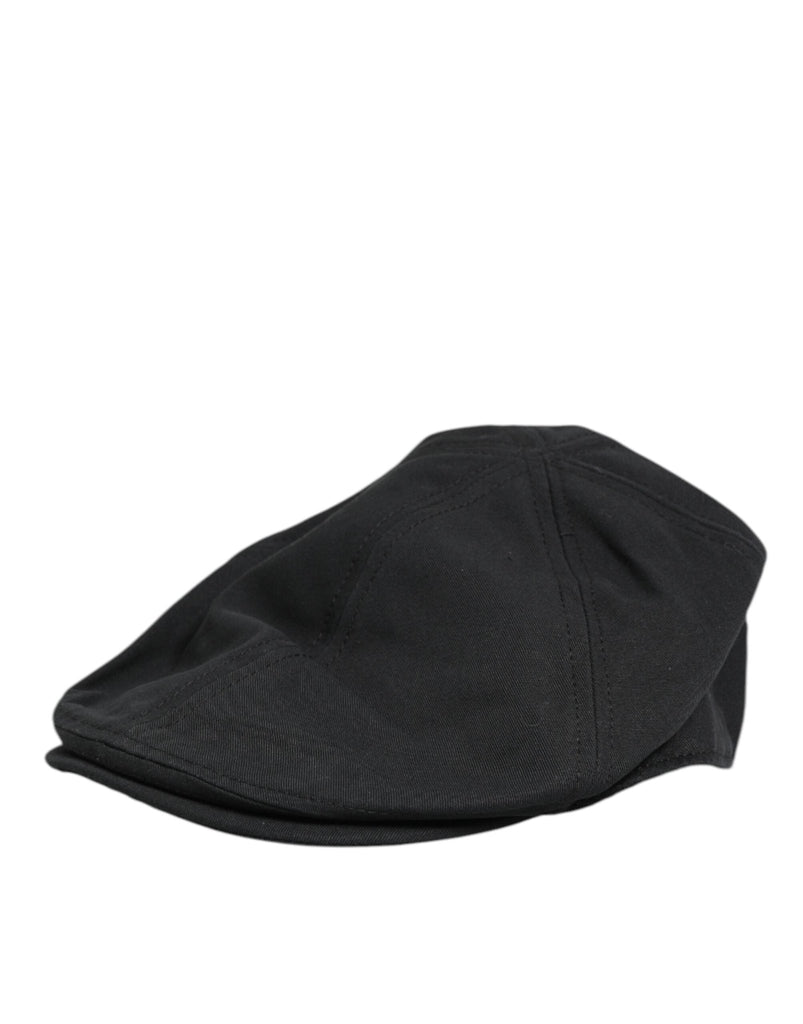 Dolce & Gabbana Black Cotton Blend Newsboy Men Cloth Cap Hat - Beyzy Store - Dolce & Gabbana