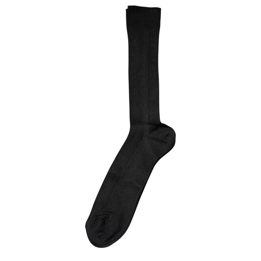Dolce & Gabbana Black Cotton DG Logo Mid Calf Men Socks - Beyzy Store - Dolce & Gabbana