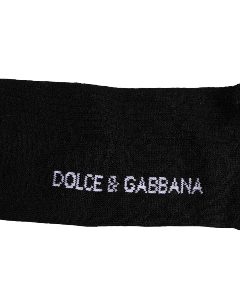 Dolce & Gabbana Black Cotton DG Logo Mid Calf Men Socks - Beyzy Store - Dolce & Gabbana