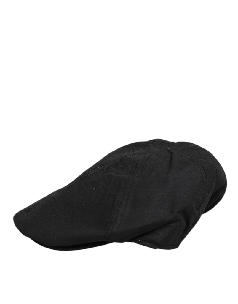 Dolce & Gabbana Black Cotton DG Logo Newsboy Cloth Capello Hat - Beyzy Store - Dolce & Gabbana