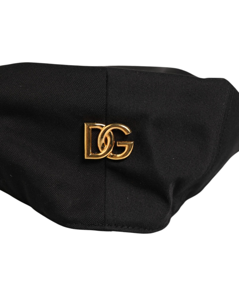 Dolce & Gabbana Black Cotton Dg Logo Newsboy Cloth Capello Hat - Beyzy Store - Dolce & Gabbana