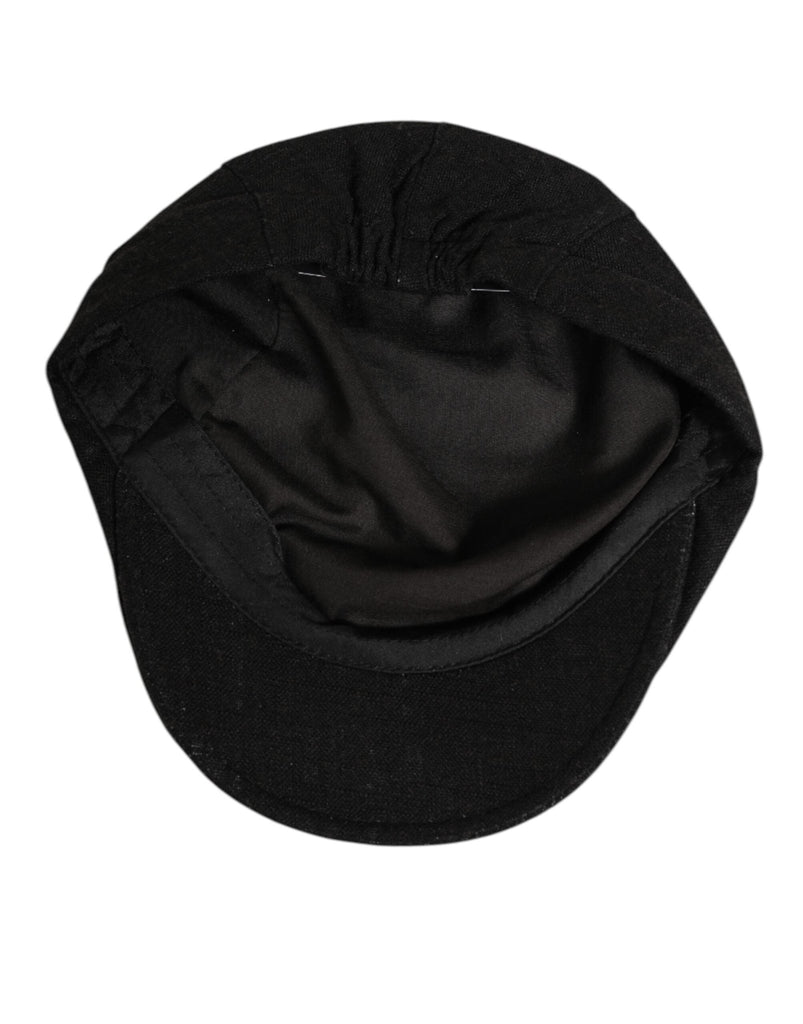 Dolce & Gabbana Black Cotton DG Logo Newsboy Cloth Capello Hat - Beyzy Store - Dolce & Gabbana