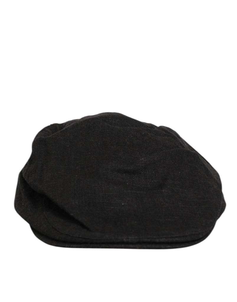 Dolce & Gabbana Black Cotton DG Logo Newsboy Cloth Capello Hat - Beyzy Store - Dolce & Gabbana