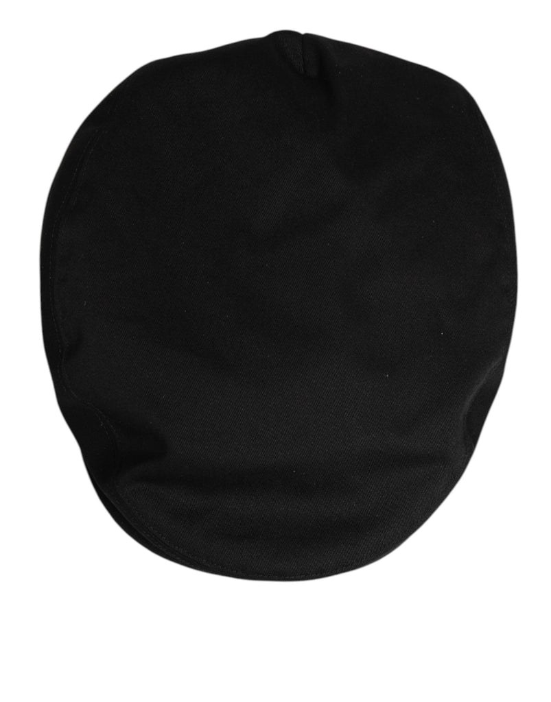 Dolce & Gabbana Black Cotton Dg Logo Newsboy Cloth Capello Hat - Beyzy Store - Dolce & Gabbana