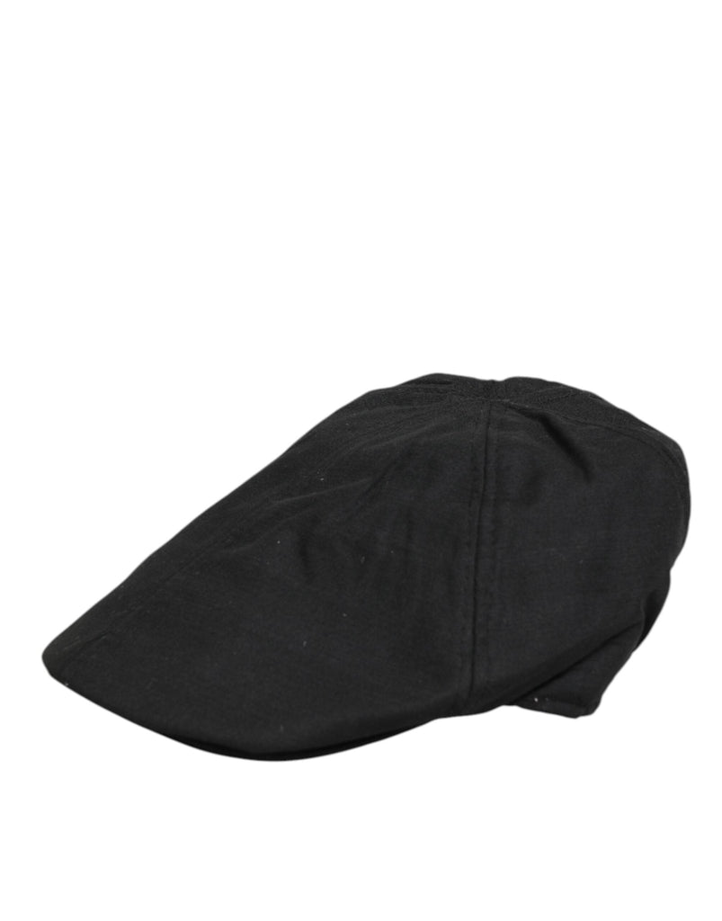 Dolce & Gabbana Black Cotton DG Logo Newsboy Cloth Capello Hat - Beyzy Store - Dolce & Gabbana
