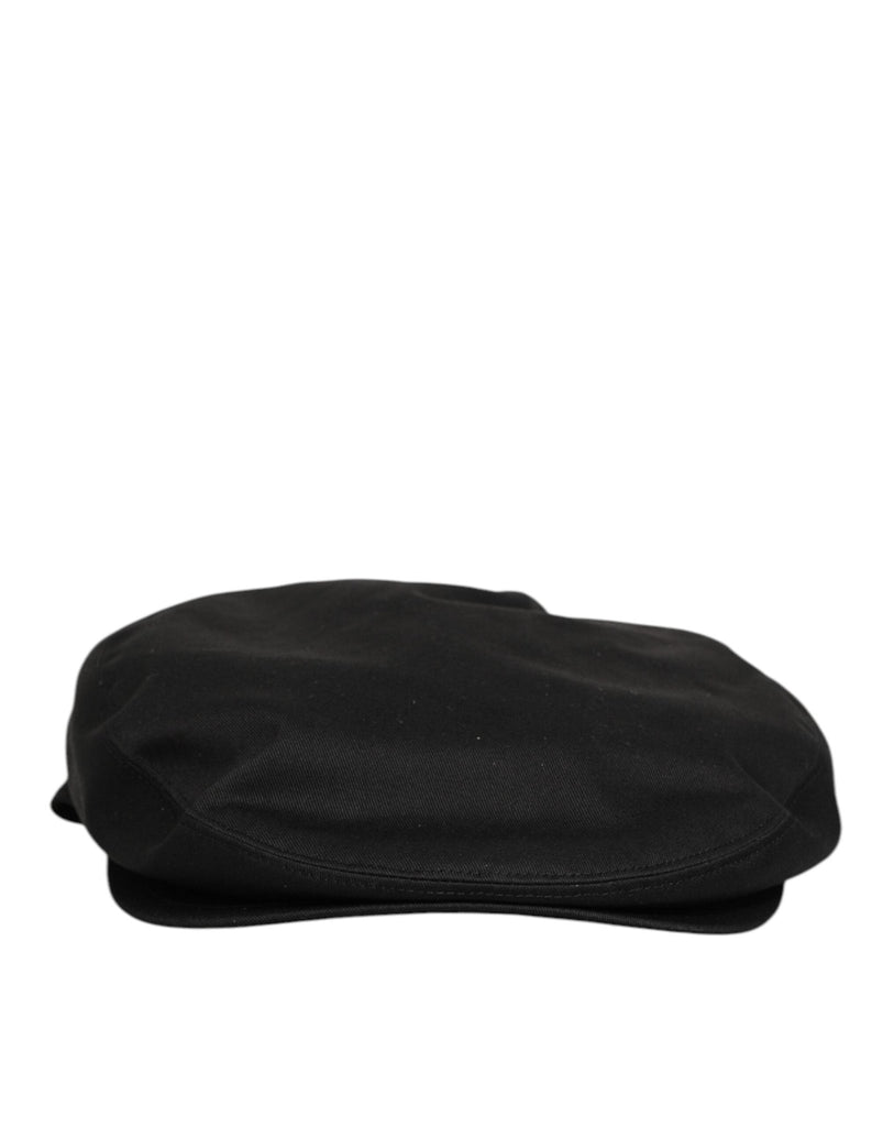 Dolce & Gabbana Black Cotton Dg Logo Newsboy Cloth Capello Hat - Beyzy Store - Dolce & Gabbana