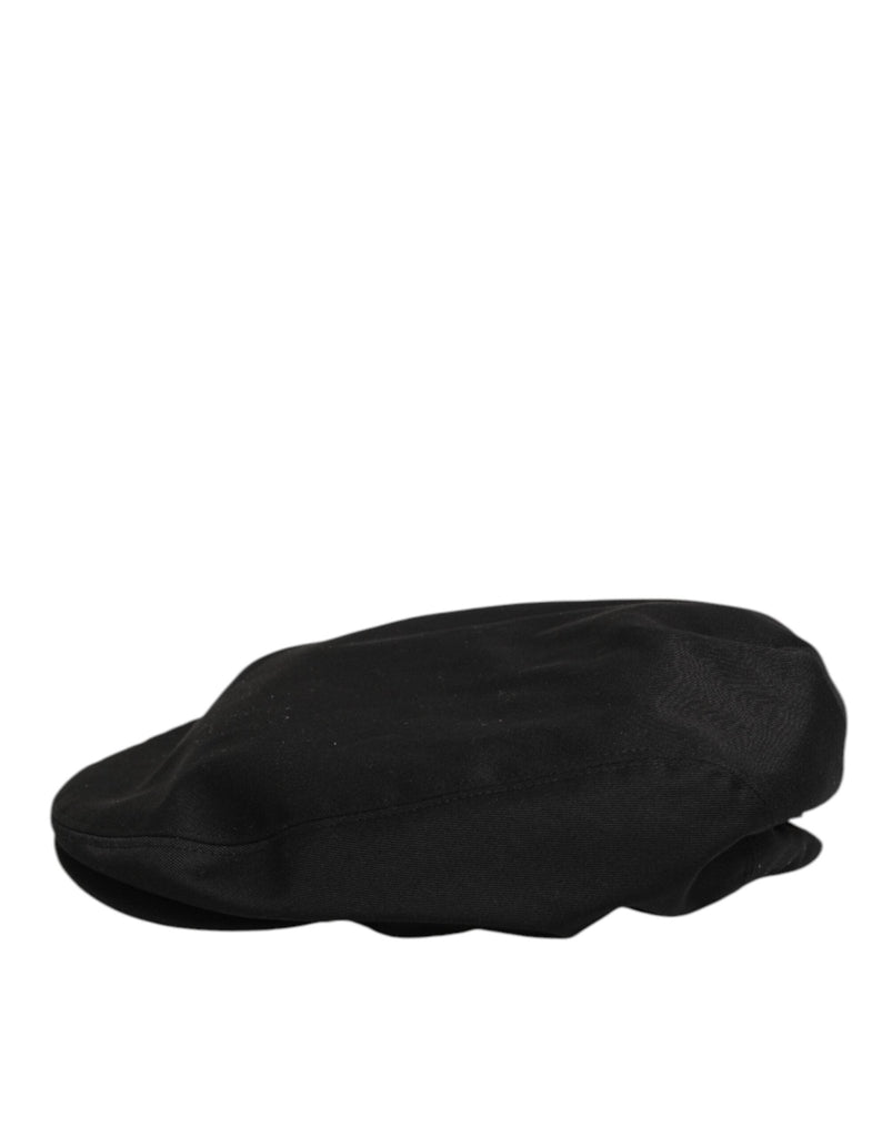 Dolce & Gabbana Black Cotton Dg Logo Newsboy Cloth Capello Hat - Beyzy Store - Dolce & Gabbana