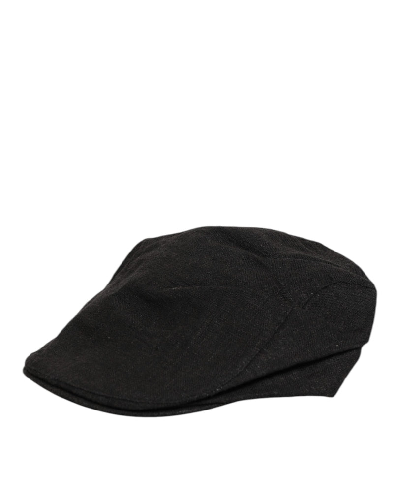 Dolce & Gabbana Black Cotton DG Logo Newsboy Cloth Capello Hat - Beyzy Store - Dolce & Gabbana