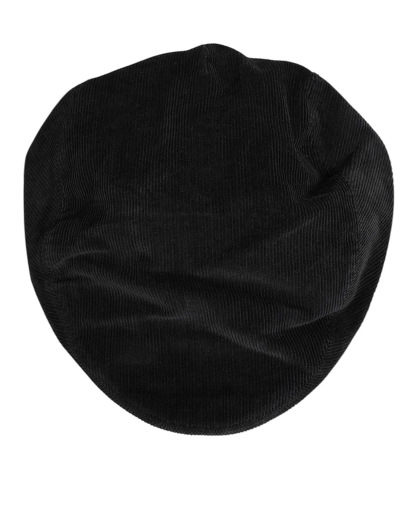 Dolce & Gabbana Black Cotton DG Logo Newsboy Cloth Capello Hat - Beyzy Store - Dolce & Gabbana