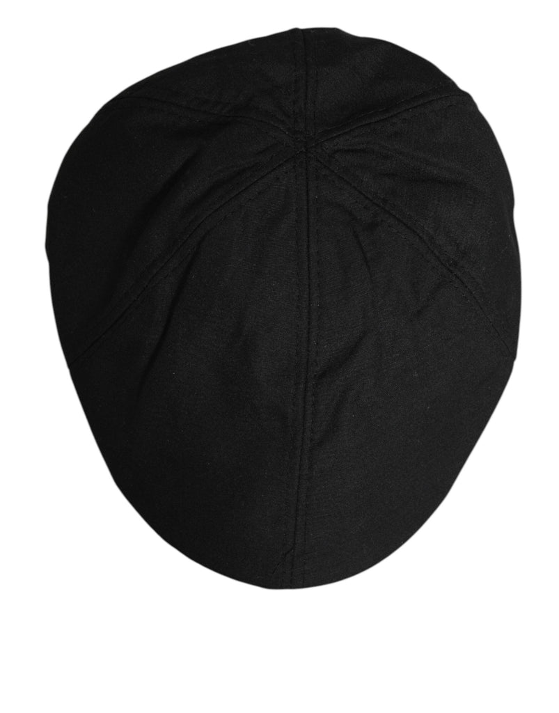 Dolce & Gabbana Black Cotton DG Logo Newsboy Cloth Capello Hat - Beyzy Store - Dolce & Gabbana