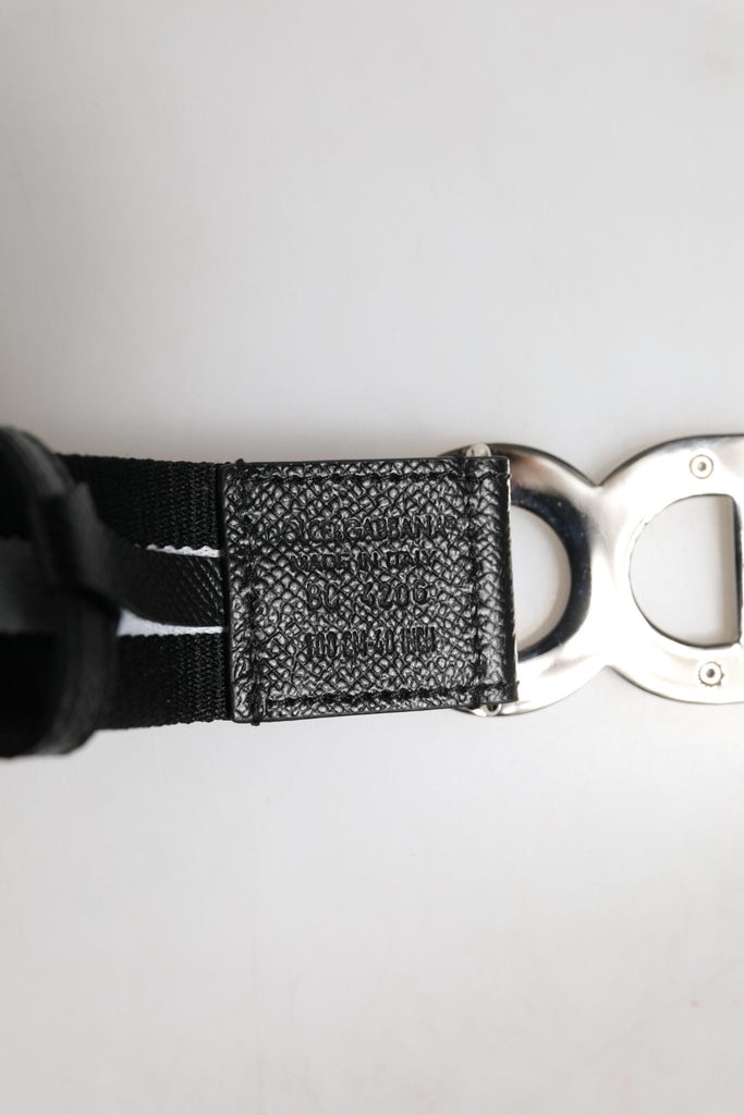 Dolce & Gabbana Black Cotton Metal DG Logo Gold Buckle Belt - Beyzy Store - Dolce & Gabbana