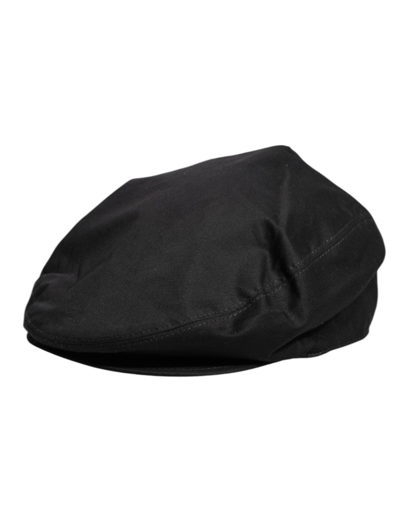 Dolce & Gabbana Black Cotton Newsboy Capello Cabbie Hat - Beyzy Store - Dolce & Gabbana