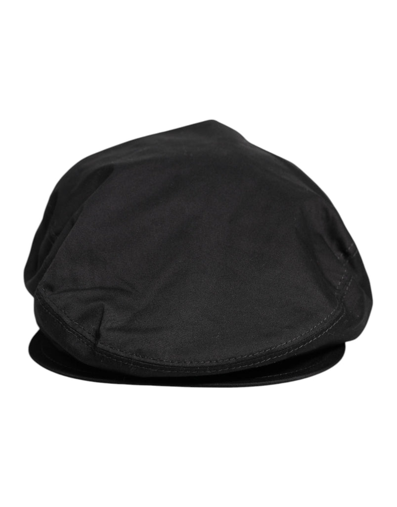 Dolce & Gabbana Black Cotton Newsboy Capello Cabbie Hat - Beyzy Store - Dolce & Gabbana