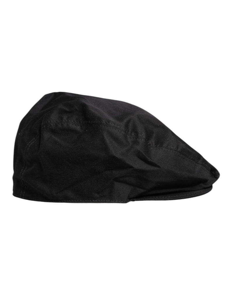 Dolce & Gabbana Black Cotton Newsboy Capello Cabbie Hat - Beyzy Store - Dolce & Gabbana