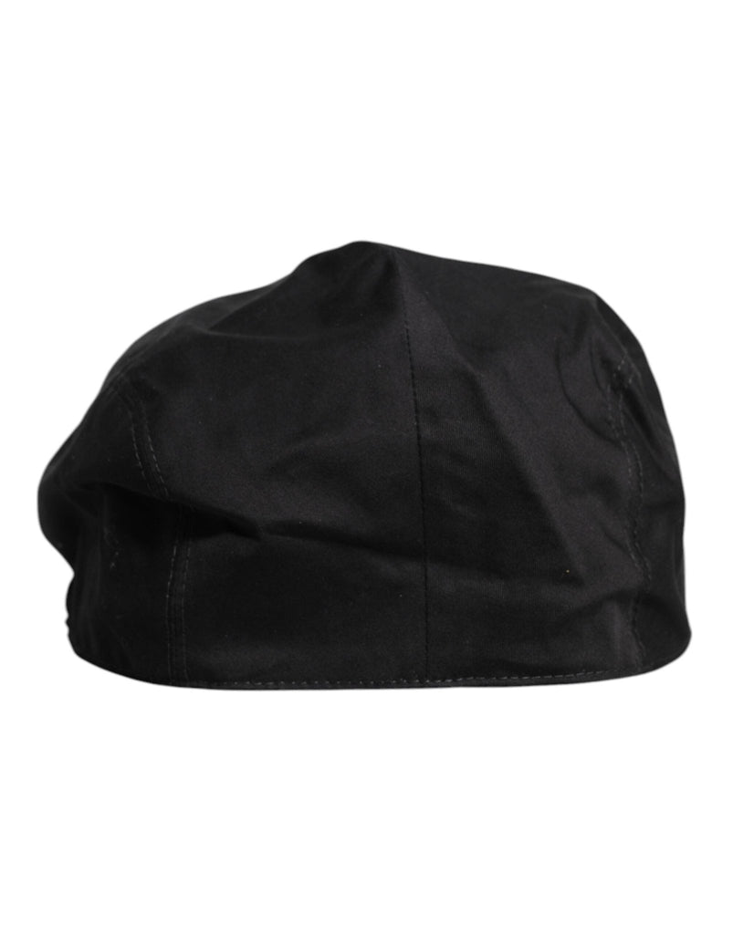 Dolce & Gabbana Black Cotton Newsboy Capello Cabbie Hat - Beyzy Store - Dolce & Gabbana