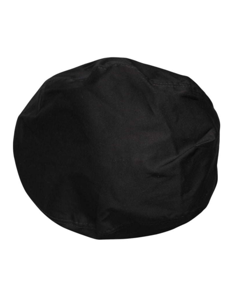 Dolce & Gabbana Black Cotton Newsboy Capello Cabbie Hat - Beyzy Store - Dolce & Gabbana