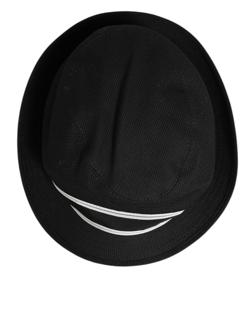 Dolce & Gabbana Black Cotton Polka Dot Lining Fedora Men Hat - Beyzy Store - Dolce & Gabbana