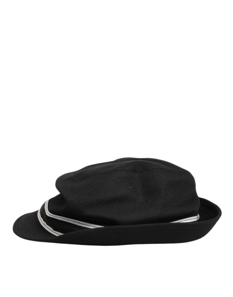 Dolce & Gabbana Black Cotton Polka Dot Lining Fedora Men Hat - Beyzy Store - Dolce & Gabbana