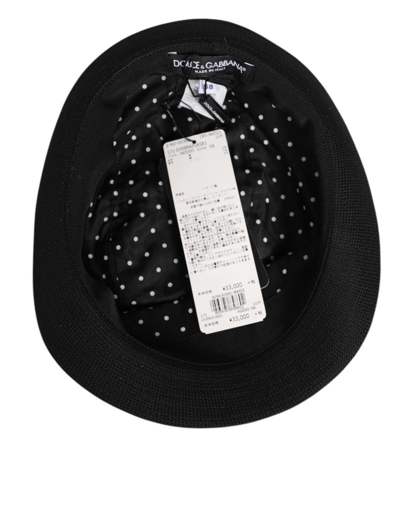 Dolce & Gabbana Black Cotton Polka Dot Lining Fedora Men Hat - Beyzy Store - Dolce & Gabbana