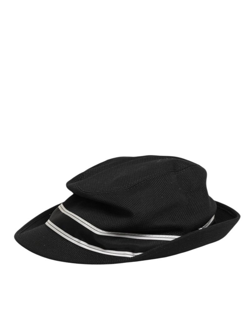 Dolce & Gabbana Black Cotton Polka Dot Lining Fedora Men Hat - Beyzy Store - Dolce & Gabbana