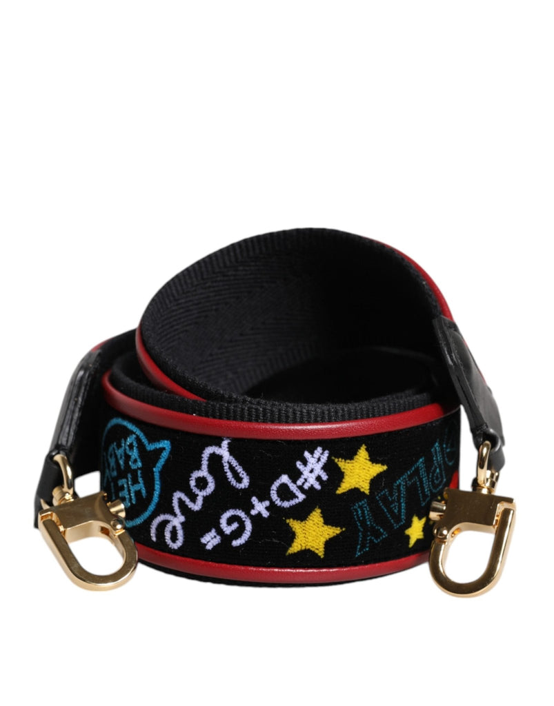 Dolce & Gabbana Black Cotton Printed Bag Shoulder Strap - Beyzy Store - Dolce & Gabbana