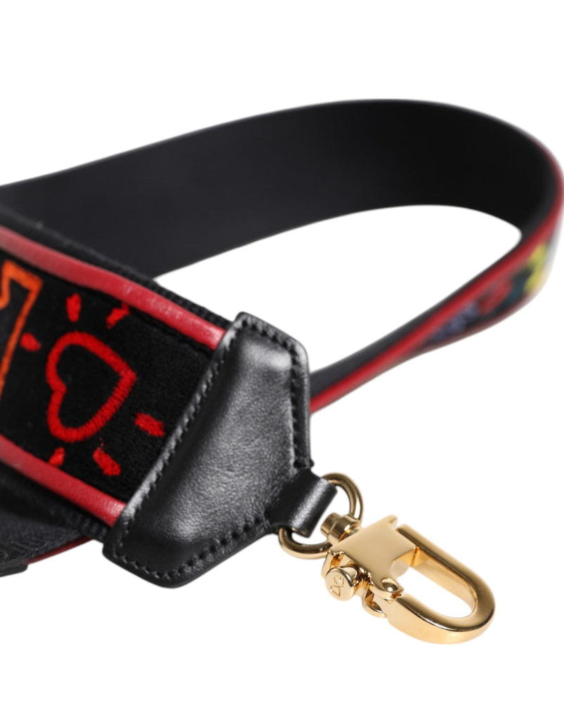 Dolce & Gabbana Black Cotton Printed Bag Shoulder Strap - Beyzy Store - Dolce & Gabbana