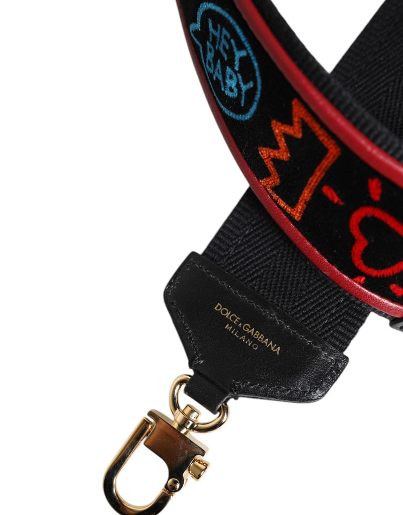 Dolce & Gabbana Black Cotton Printed Bag Shoulder Strap - Beyzy Store - Dolce & Gabbana