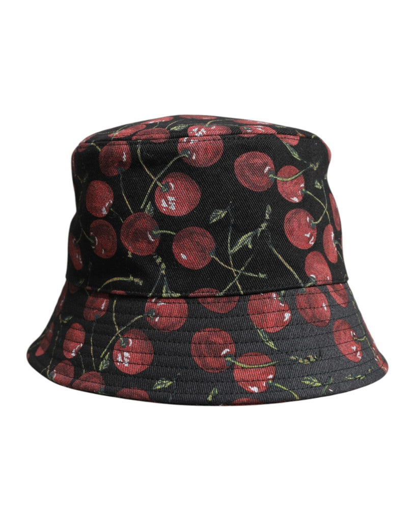 Dolce & Gabbana Black Cotton Printed Wide Brim Bucket Hat - Beyzy Store - Dolce & Gabbana
