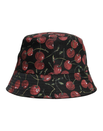 Dolce & Gabbana Black Cotton Printed Wide Brim Bucket Hat - Beyzy Store - Dolce & Gabbana