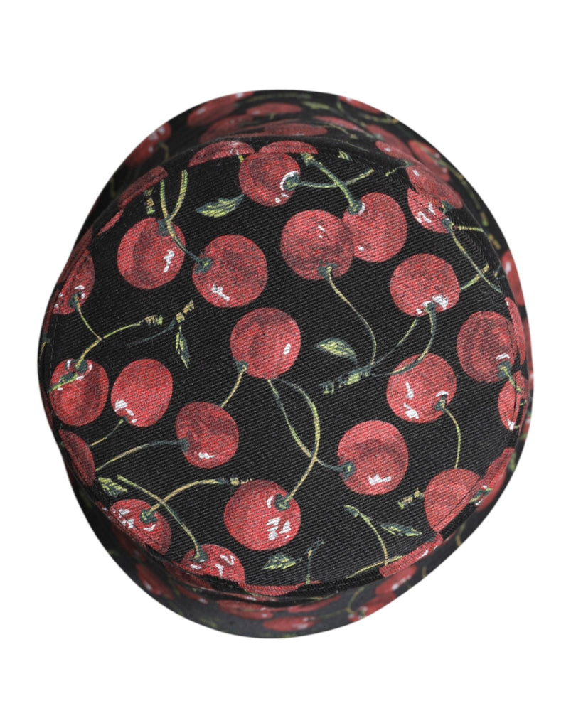 Dolce & Gabbana Black Cotton Printed Wide Brim Bucket Hat - Beyzy Store - Dolce & Gabbana