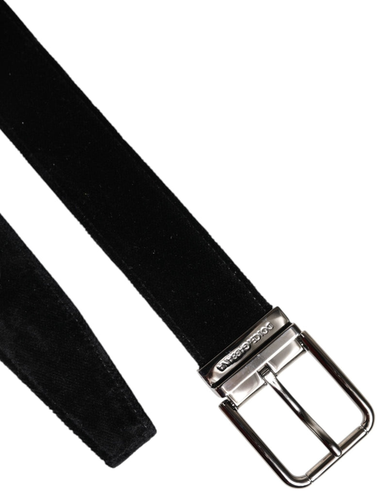 Dolce & Gabbana Black Cotton Silver Metal Buckle Belt - Beyzy Store - Dolce & Gabbana