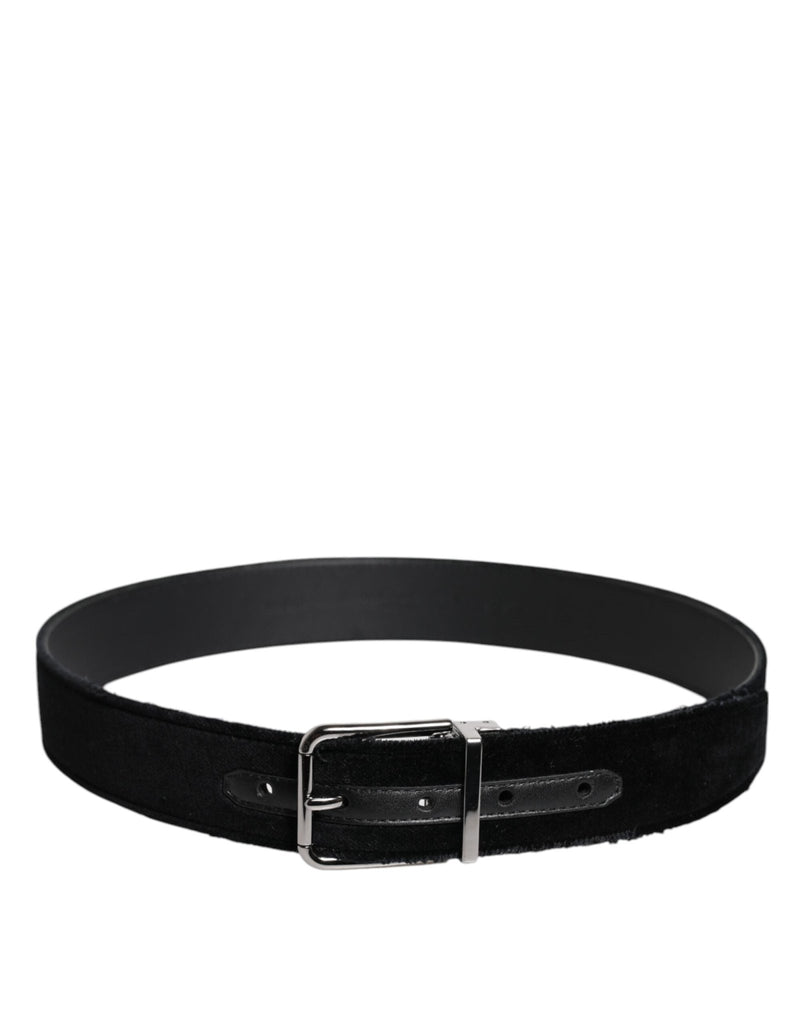 Dolce & Gabbana Black Cotton Silver Tone Metal Buckle Belt - Beyzy Store - Dolce & Gabbana