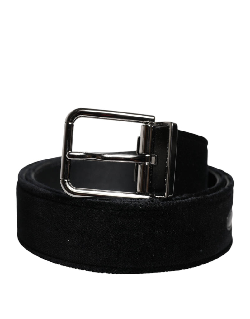 Dolce & Gabbana Black Cotton Silver Tone Metal Buckle Belt - Beyzy Store - Dolce & Gabbana