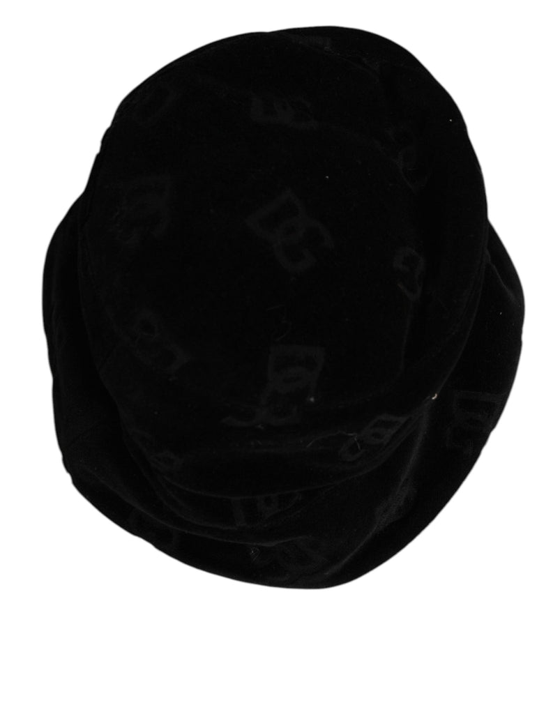 Dolce & Gabbana Black Cotton Suede Bucket Logo Capello Hat - Beyzy Store - Dolce & Gabbana