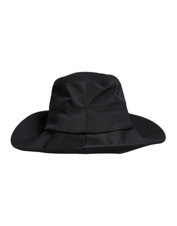 Dolce & Gabbana Black Cotton Wide Brim Fedora Hat - Beyzy Store - Dolce & Gabbana